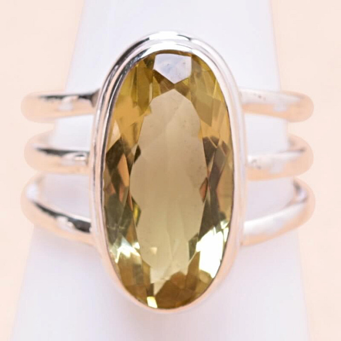 Topaz žlutý Lemon prsten stříbro Ag 925 56937 - 55 mm (US 7,5), 6,1 g