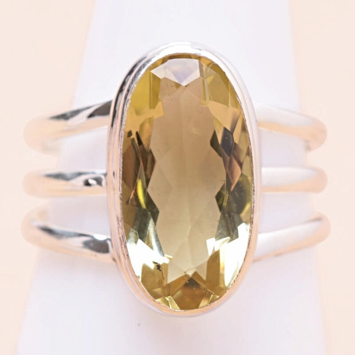 Topaz žlutý Lemon prsten stříbro Ag 925 56939 - 59 mm (US 9), 6,3 g