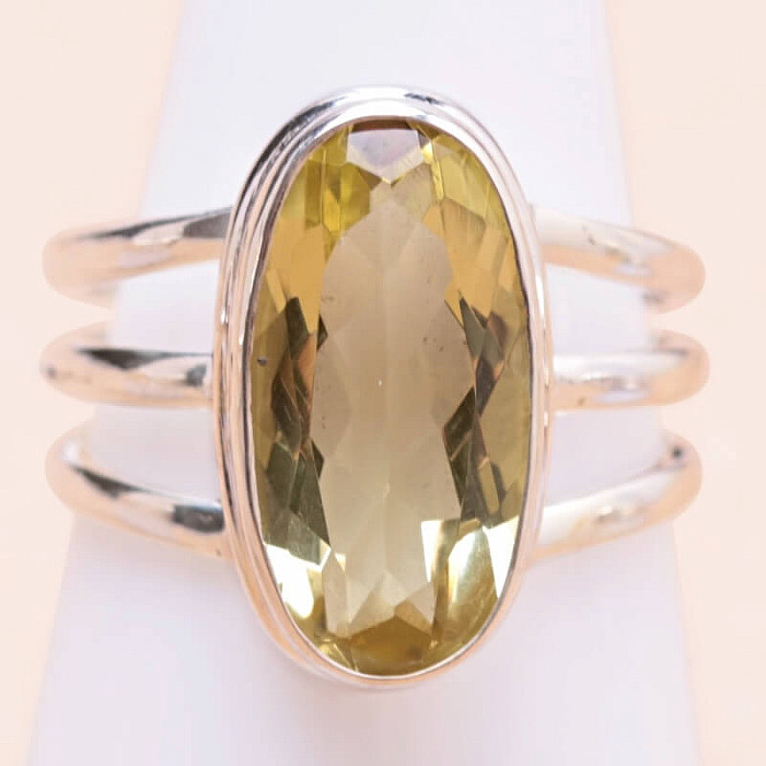 Topaz žlutý Lemon prsten stříbro Ag 925 56940 - 59 mm (US 9), 6,2 g