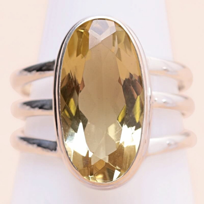 Topaz žlutý Lemon prsten stříbro Ag 925 57038 - 56 mm (US 7,5), 6,3 g