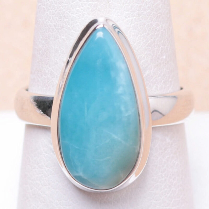 Larimar prsten stříbro Ag 925 LOT63 - 59 mm (US 9), 5,7 g