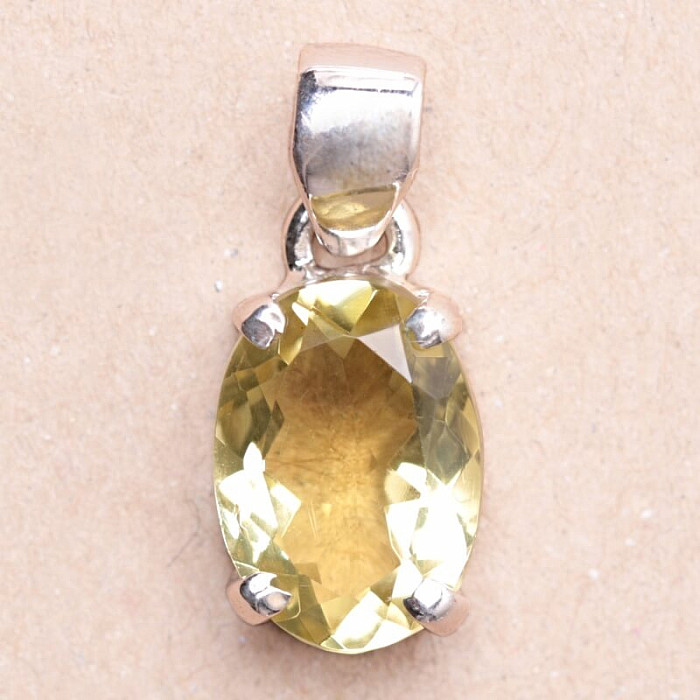 Topaz žlutý Lemon přívěsek stříbro Ag 925 69688 - 1,3 cm, 2,8 g