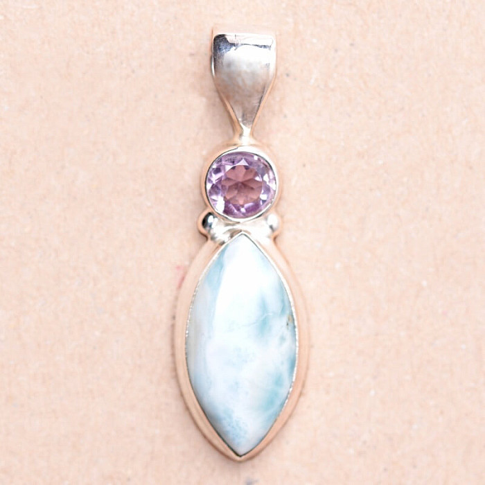 Larimar přívěsek stříbro Ag 925 74046 - 2,3 cm, 2,8 g