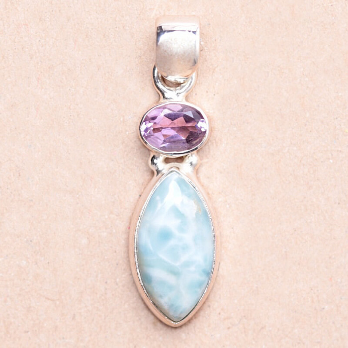 Larimar přívěsek stříbro Ag 925 77185 - 2,4 cm, 3,4 g