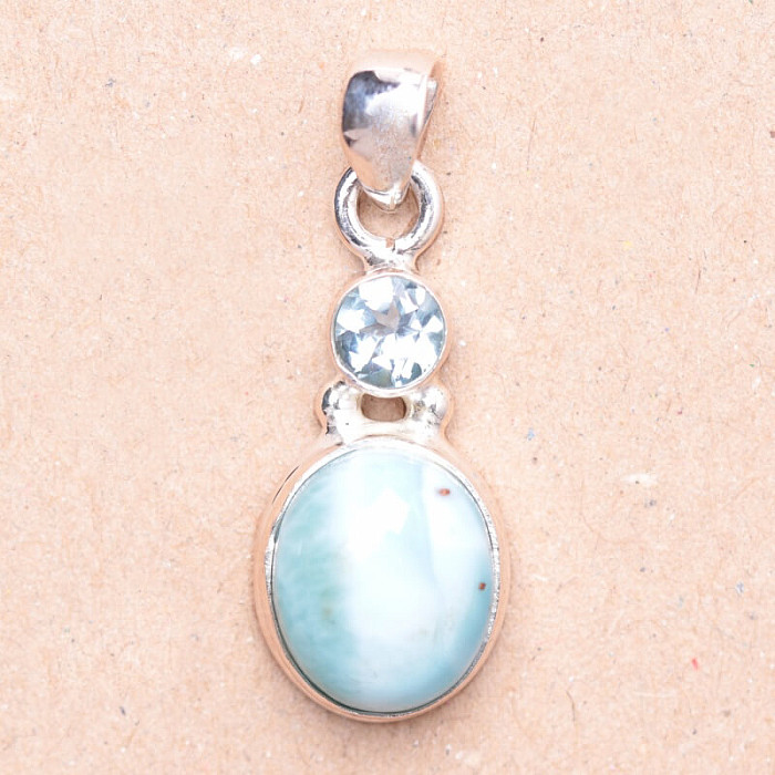 Larimar přívěsek stříbro Ag 925 85090 - 2,1 cm, 3,8 g