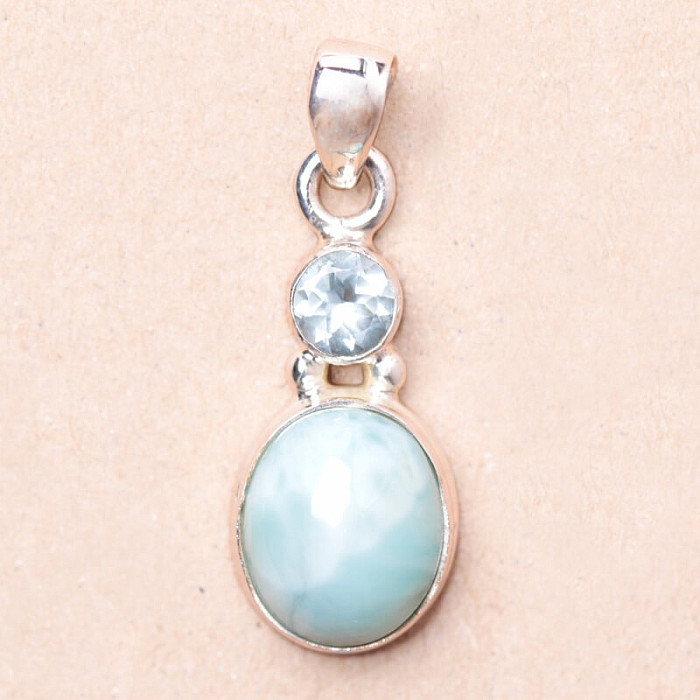 Larimar přívěsek stříbro Ag 925 85675 - 2 cm, 3,4 g