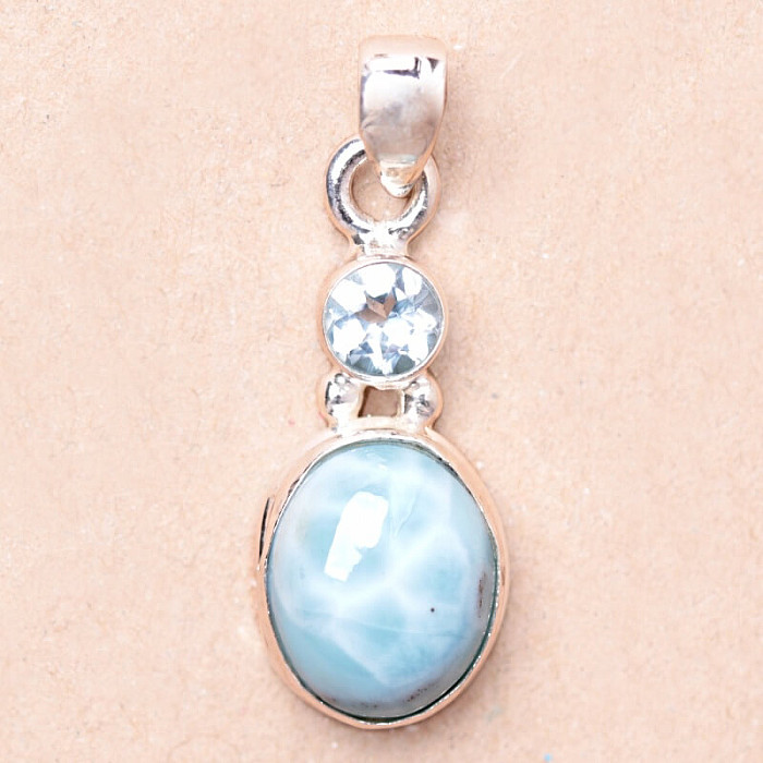 Larimar přívěsek stříbro Ag 925 85677 - 2,1 cm, 3,4 g