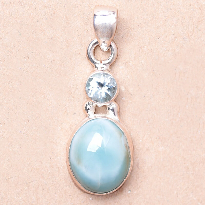 Larimar přívěsek stříbro Ag 925 85680 - 2,1 cm, 3,1 g