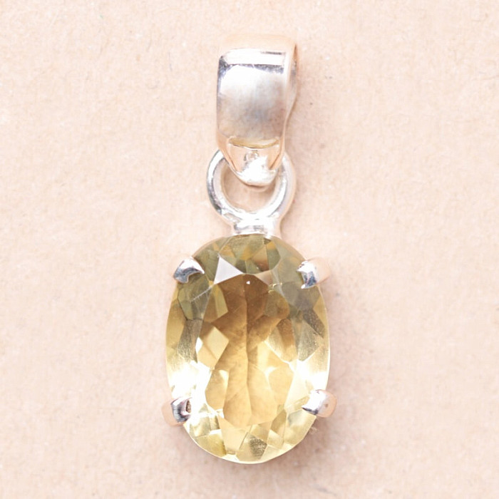 Topaz žlutý Lemon přívěsek stříbro Ag 925 93065 - 1,3 cm, 3,3 g