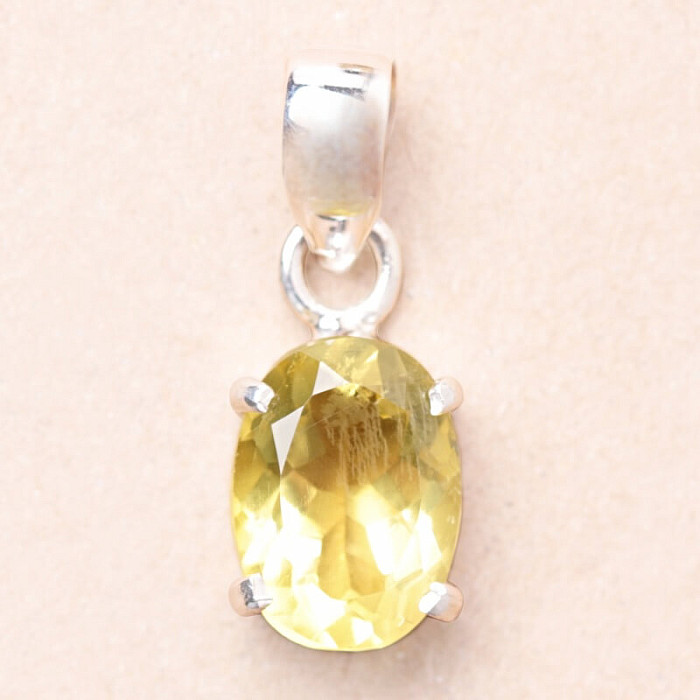 Topaz žlutý Lemon přívěsek stříbro Ag 925 93066 - 1,3 cm, 3,2 g