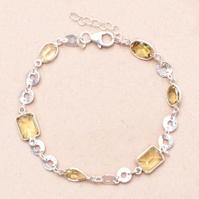 Lemon topaz náramek stříbro Ag 925 94313 - 19 - 22 cm, 5,3 g