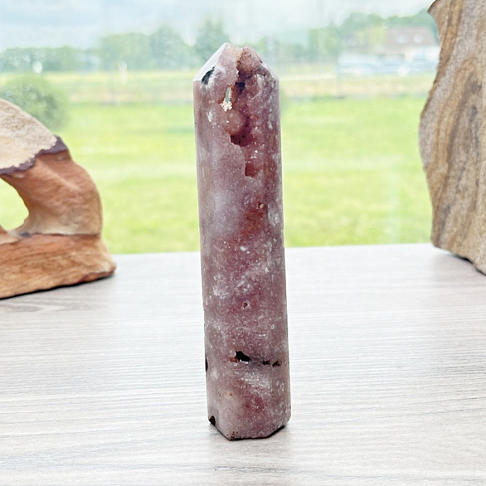 Ametyst růžový špice - obelisk 12 - cca 12,5 x 2,8 x 2,8 cm, 157 g