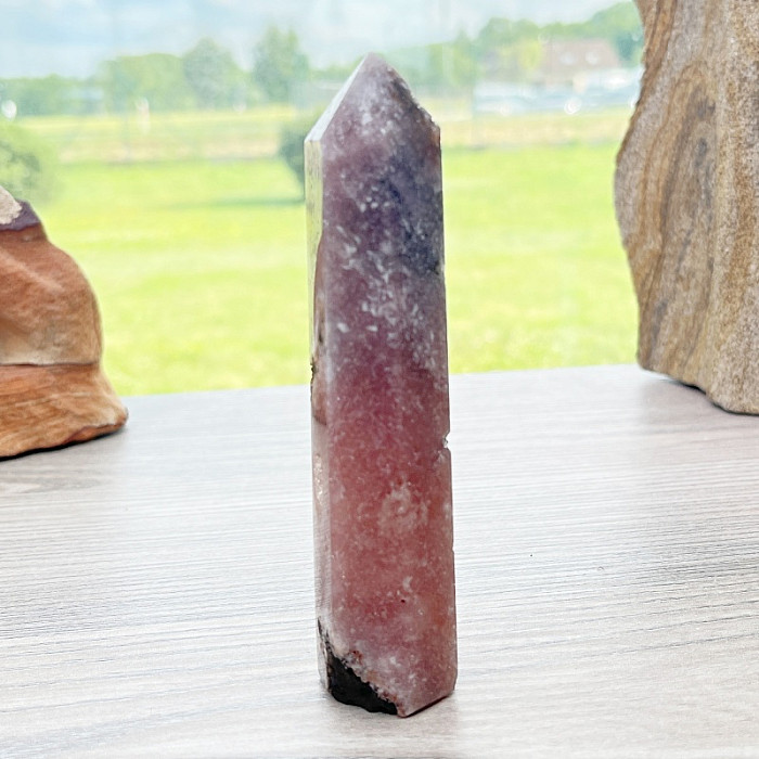 Ametyst růžový špice - obelisk 7 - cca 12 x 2,9 x 2,5 cm, 145 g