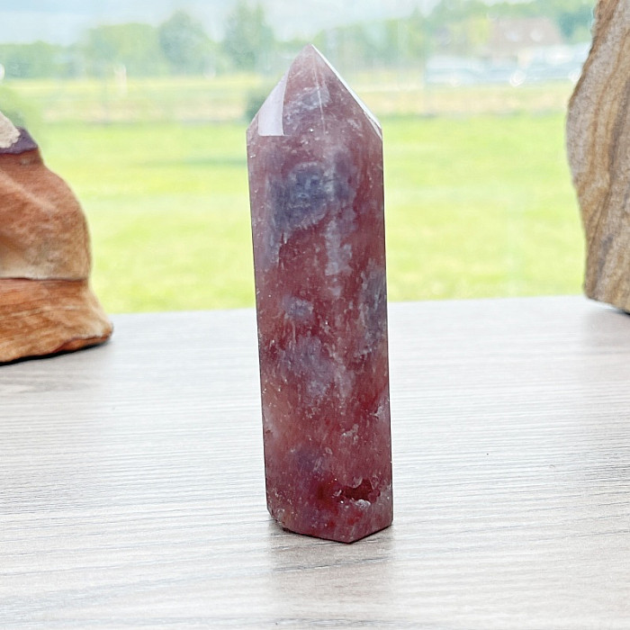Ametyst růžový špice - obelisk 9 - cca 10,6 x 3,3 x 3,1 cm, 181 g