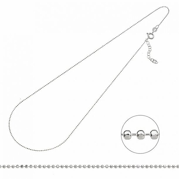 Stříbrný řetízek korálkový Ag 925 nastavitelná délka 50 - 55 cm - 50 - 55 cm, 2 g