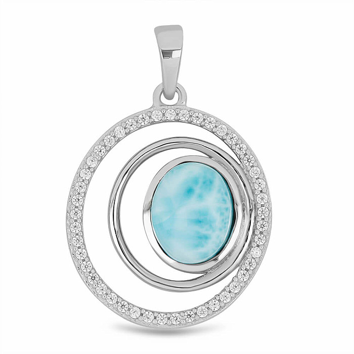 Larimar přívěsek stříbro Ag 925 VP056020 - 2,2 cm, 3,2 g