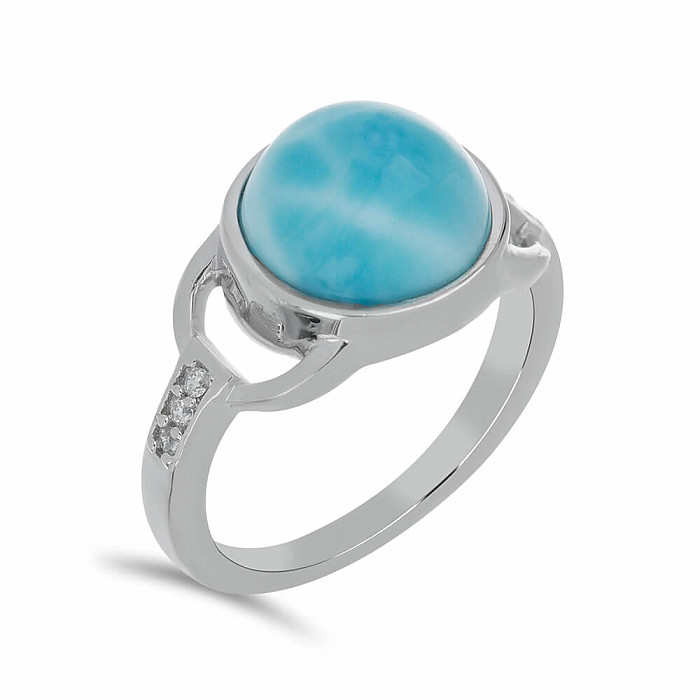 Larimar prsten stříbro  Ag 925 VR056017 - 54 mm (US 7), 3,6 g