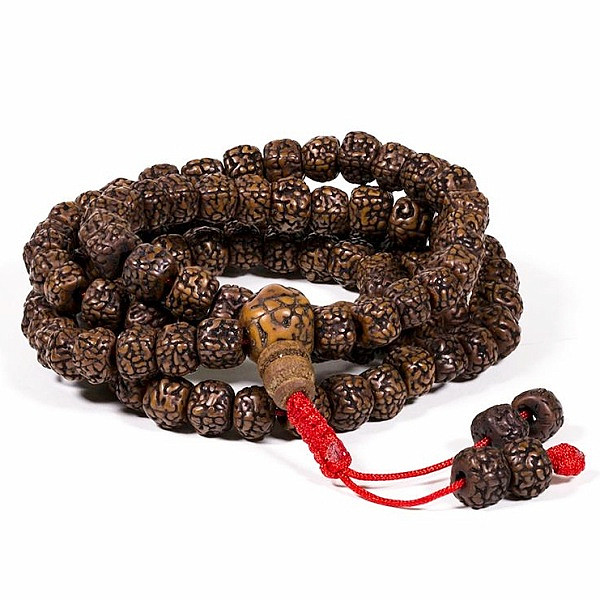 Japa Mala náhrdelník s rudrakša korálky 8 mm - cca 86 cm