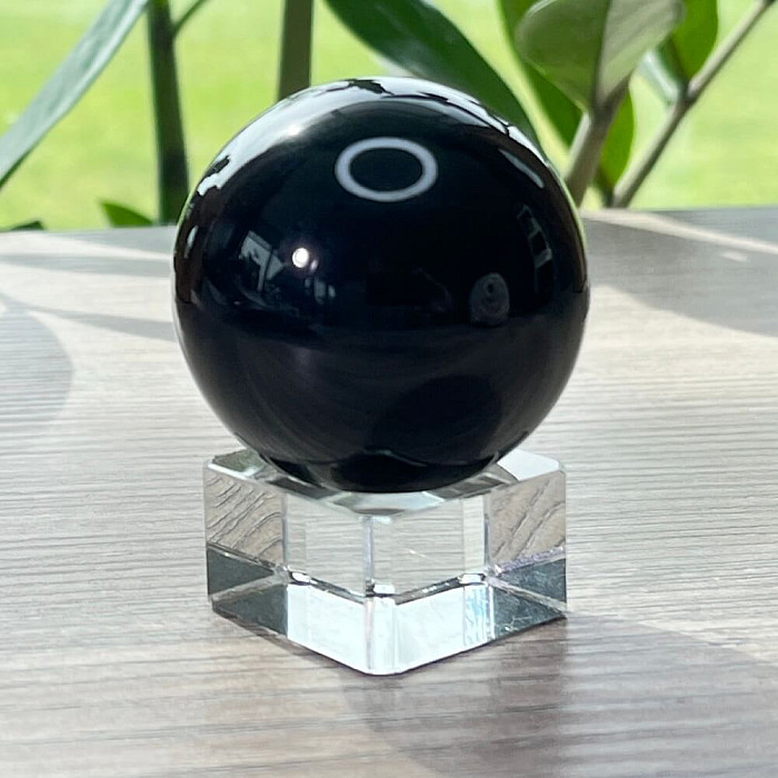 Obsidián černý nebeské oko koule Mexiko 3 - cca ø 4,4 cm, 108 g