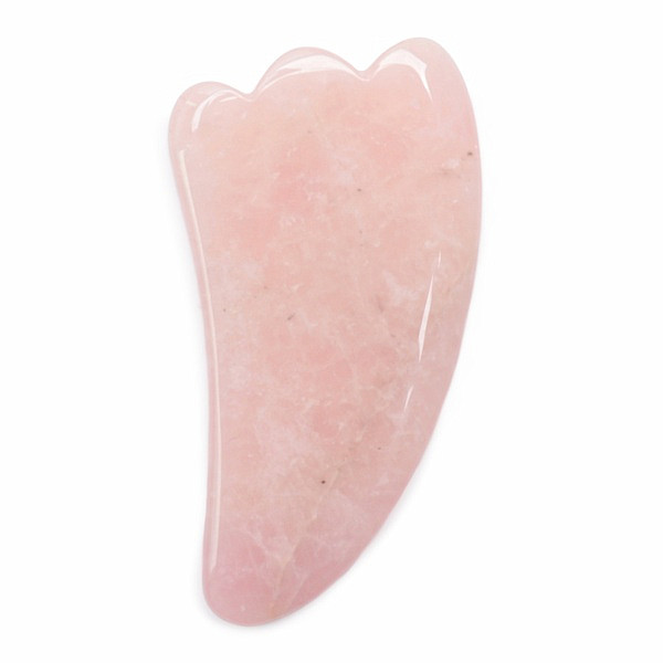 Gua sha z růženínu tvar ploutve 10 cm - délka cca 10,5 cm