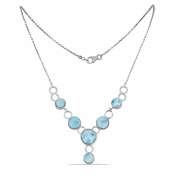 Levně Larimar náhrdelník stříbro Ag 925 VNECK049762 - 46 - 50 cm, 18,3 g