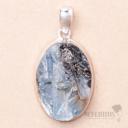 Kyanite Paraiba raw pendant silver Ag 925 P100