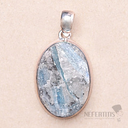 Kyanite Paraiba raw pendant silver Ag 925 P102