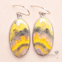 Jasper bumblebee earrings silver Ag 925 E1062