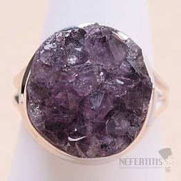 Amethyst druse ring silver Ag 925 R1063