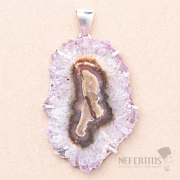 Amethyst cut stalactite pendant silver Ag 925 P1071