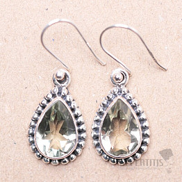 Amethyst green - prasiolite earrings silver Ag 925 11208