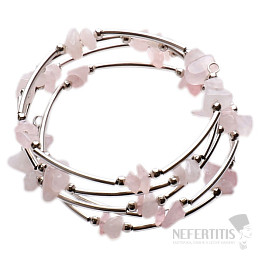 Rose gold and steel fashion five-row bracelet