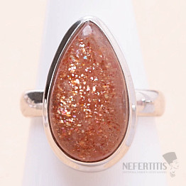 Sun stone ring silver Ag 925 R1336