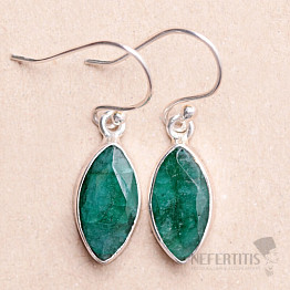 Indian emerald - modified earrings silver Ag 925 E1401