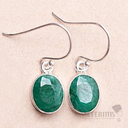 Indian emerald - modified earrings silver Ag 925 E1403