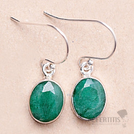 Indian emerald - modified earrings silver Ag 925 E1404