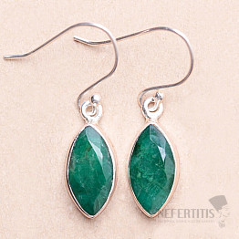 Indian emerald - modified earrings silver Ag 925 E1412