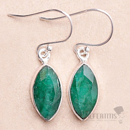 Indian emerald - modified earrings silver Ag 925 E1419