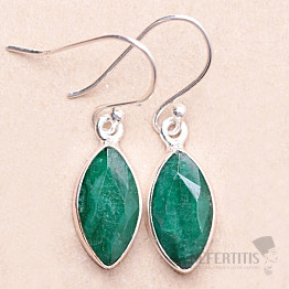 Indian emerald - modified earrings silver Ag 925 E1420