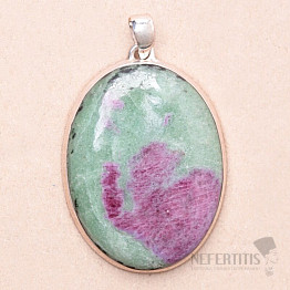 Ruby in zoisite pendant silver Ag 925 P1432