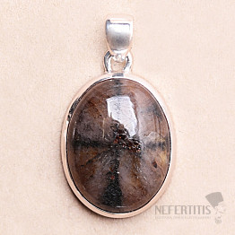 Chiastolite pendant silver Ag 925 P1488