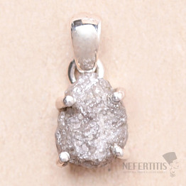 Diamond natural raw pendant silver Ag 925 LOT19