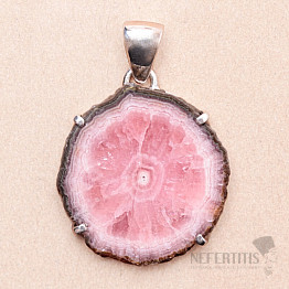 Rhodochrosite slice pendant silver Ag 925 P190