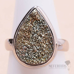 Pyrite rainbow ring silver Ag 925 R206