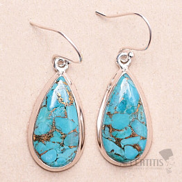 Turquoise blue earrings silver Ag 925 E2088