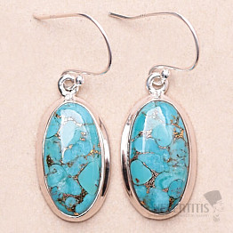 Turquoise blue earrings silver Ag 925 E2096