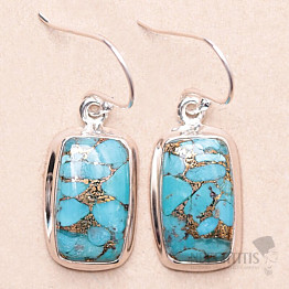 Turquoise blue earrings silver Ag 925 E2101