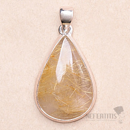 Sagenite crystal with rutile pendant silver Ag 925 P2126