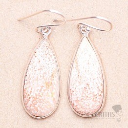 Scolecit salmon earrings silver Ag 925 E214