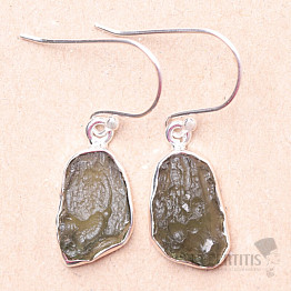 Moldavite silver earrings Ag 925 E214